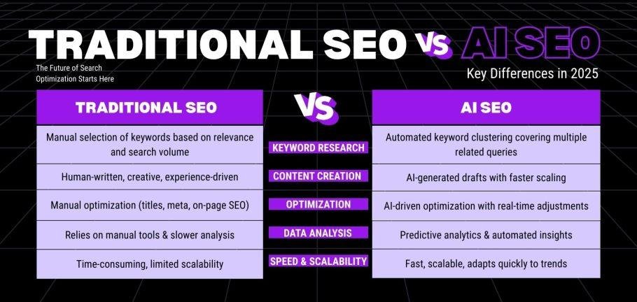 Difference between Traditional SEO vs AI SEO